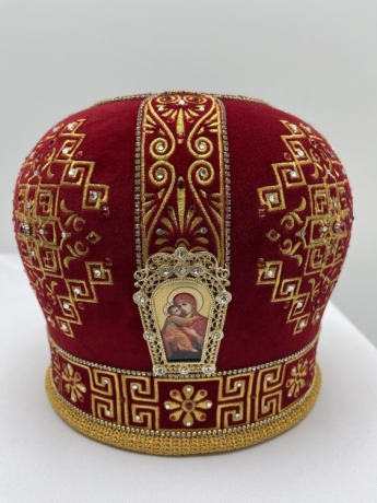 Митра "Меандр", стрічка страз, дорогий низ, рамки метал.