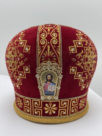 Митра "Меандр", стрічка страз, дорогий низ, рамки метал.