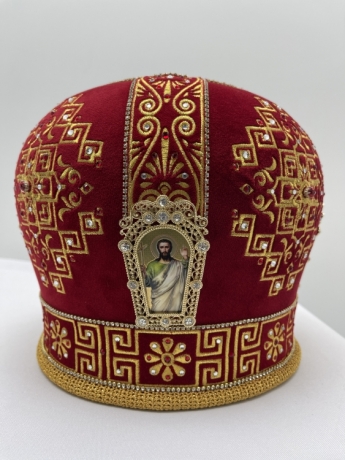 Митра "Меандр", стрічка страз, дорогий низ, рамки метал.