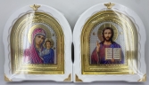 Ікони "Вінчальна пара" ((літ кольор.) біл. без пат., рам. зол.) 27х25см