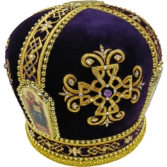 Митра  Крест  фиолетовая 