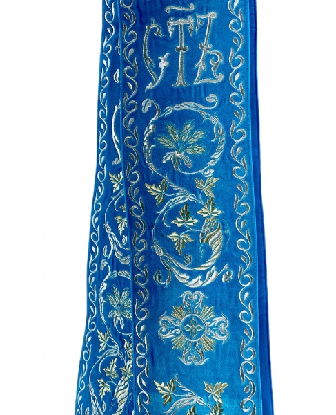 Орар подвійний з поручами, вишивка "Листочок"