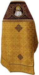 Облачення священника комбіноване з парчі &quot;Сонячний хрест&quot;, з вишитим опліччям, Вишивка &quot;Коло&quot;