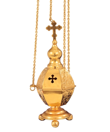 Кадило шестигранне, позолота, без дзвіночків