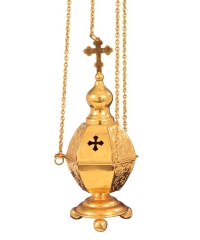 Кадило шестигранне, позолота, без дзвіночків