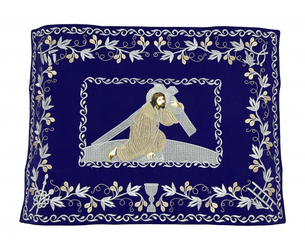 Покровці та воздух з вишивкою "Несіння Хреста", з вишитим галуном