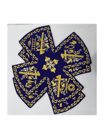 Покровці та воздух з вишивкою "Несіння Хреста", з вишитим галуном