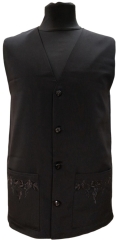 Жилетка з вишивкою &quot;Виноград&quot; чорного кольору, тканина мокрий шовк