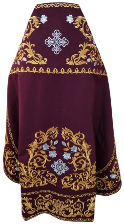 Облачение священника, вишитое на габардине, вишивка "Роза" с вишитим галуном