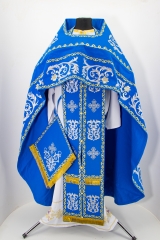 Облачення священника, вишите на габардині, вишивка &quot;Троянда&quot; з вишитим галуном