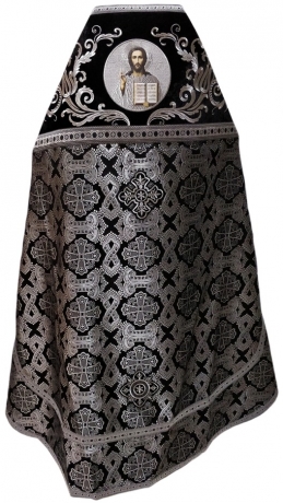 Облачення священника комбіноване з парчі "Грецький хрест", з вишитим опліччям, Вишивка "Нова вишивка"