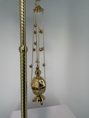 КАДИЛО ШЕСТИГРАННОЕ ЗОЛОЧЕНИЕ С ПОЗВОНЦАМИ 