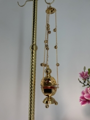 Кадило шестигранне, позолота з дзвіночками