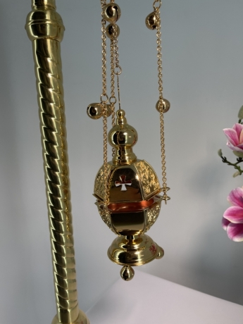 КАДИЛО ШЕСТИГРАННОЕ ЗОЛОЧЕНИЕ С ПОЗВОНЦАМИ 