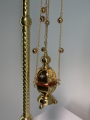 Кадило шестигранне, позолота з дзвіночками