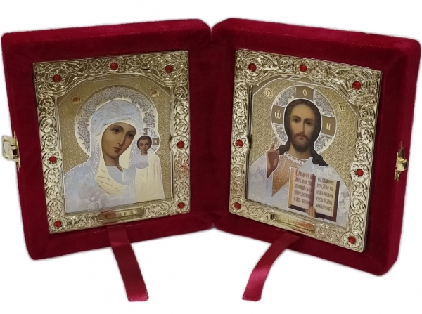 Складень бархатный под лик 10х12 крас.