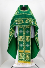 Облачение священника, вышитое на бархате, вишивка "Роза" с вишитим галуном