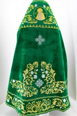 Облачение священника, вышитое на бархате, вишивка "Роза" с вишитим галуном