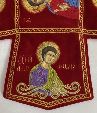 Комбіноване облачення священника вишите на оксамиті, з вишитими іконами, вишивка "Пасхальна"