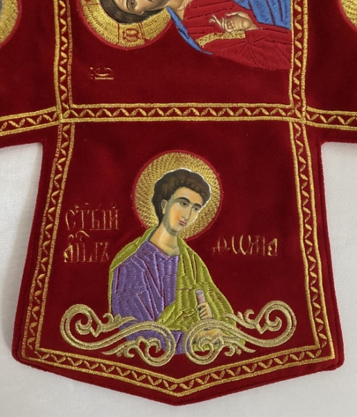 Комбіноване облачення священника вишите на оксамиті, з вишитими іконами, вишивка "Пасхальна"