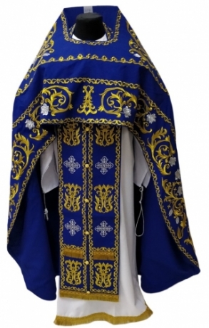 Облачення священника, вишите на габардині, вишивка "Роза" з вишитим галуном