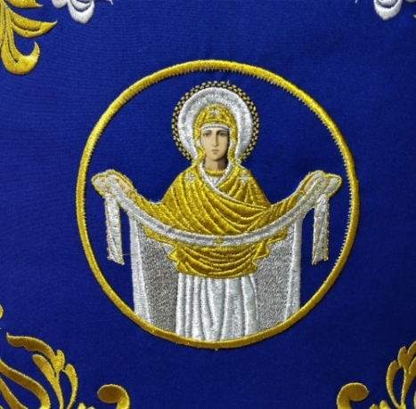 Облачення священника, вишите на габардині, вишивка "Роза" з вишитим галуном