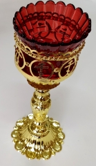 Лампада настільна &quot;Хрест в крузі&quot;, висота 23см, черв. с.