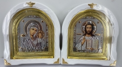 Ікони &quot;Вінчальна пара&quot; ((літ тиснен.) біл. без пат., рам. зол.) 27х25см