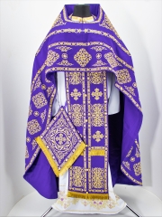 Облачення священника вишите на габардині, вишивка &quot;Коло&quot; з вишитим галуном