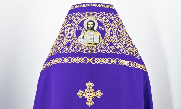 Облачение священника вишитое на габардине, вишивка