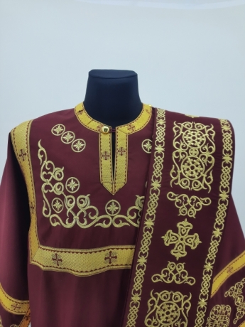 Стихар вишитий, орарь + поручі, тканина габардин