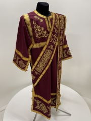 Стихар вишитий, орарь + поручі, тканина габардин