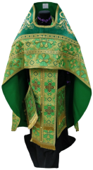 Облачення священника комбіноване, з парчі, з вишитим опліччям, вишивка &quot;Новий візерунок&quot;