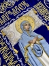 Плащаниця Богородиці на оксамиті 120х80см (Ангели, срібло) (вишивка виноград, вишита та розсшита середина)