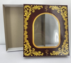 Ікони &quot;Вінчальна пара&quot; ((літ. купол жов. блак.) біл. зол. пат. зол. рам.) 27х25см