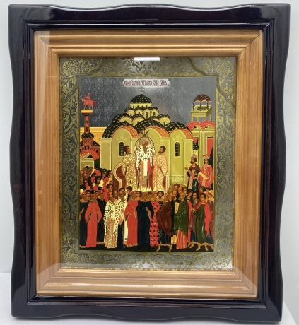 Кіот з змінними іконами Двунадесятих свят 54х47см