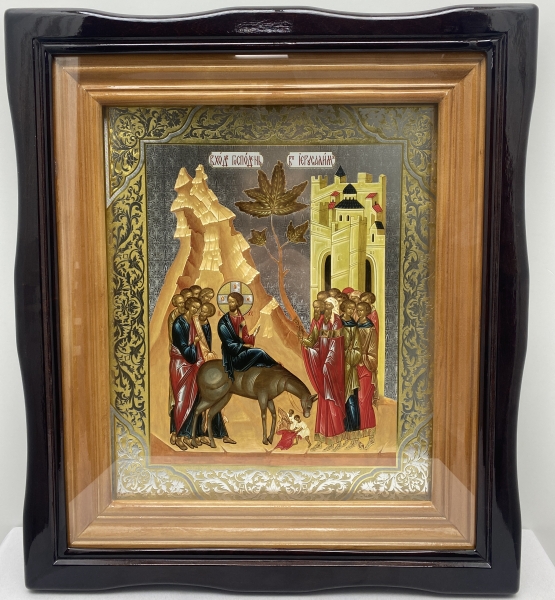 Кіот з змінними іконами Двунадесятих свят 54х47см