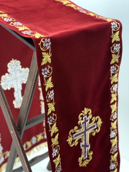 Накидка на аналой, вишивка "виноград" дешева бахрома
