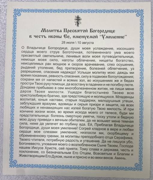 Ікона Богородиці "Розчулення" 24х20см