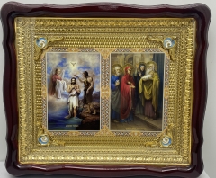 Ікона подвійна Хрещення Господнє | Стрітення Господнє 48х42см