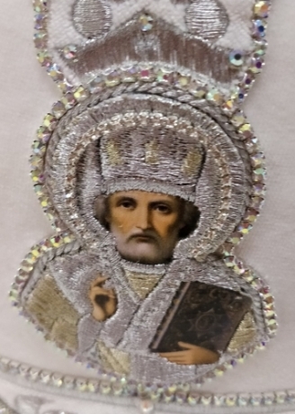 Митра  Крест  белая