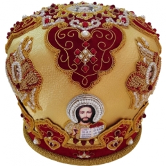 Митра  "Херувим"  жёлто - бордовая 