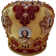 Митра  "Херувим"  жёлто - бордовая 