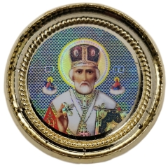Ікона кругла косичка, на липучці (з), Ф 4,5см