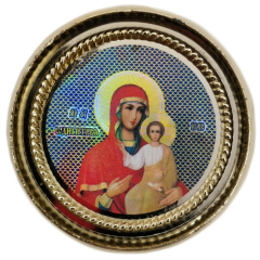 Ікона кругла косичка, на липучці (з), Ф 4,5см