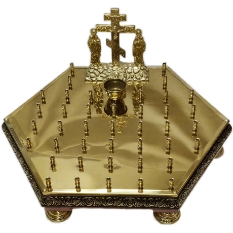 Панахидна кришка шестигранна з багетом 70х60см (висота 10-30,5см)