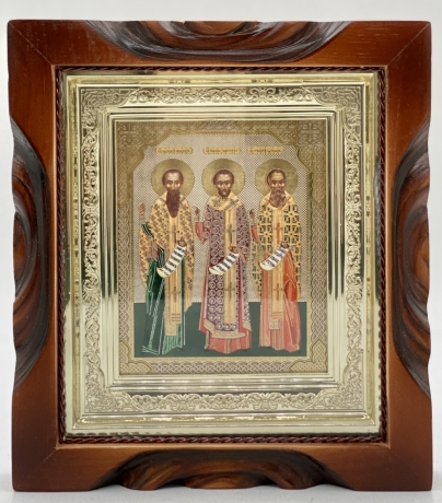 Ікона Три святителя: Василь Великий, Григорій Богослов та Іоанн Златоуст 19х17