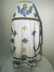 Облачення священника вишите на оксамиті, з вишитою іконою, вишивка &quot;Клематіси&quot; 