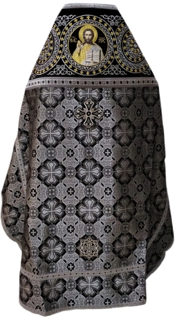 Облачення священника комбіноване з парчі "Афонський хрест", з вишитим опліччям, Вишивка "Коло"