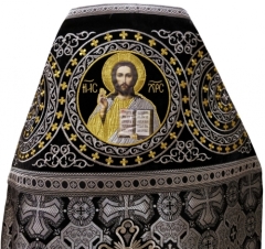 Облачення священника комбіноване з парчі &quot;Афонський хрест&quot;, з вишитим опліччям, Вишивка &quot;Коло&quot;